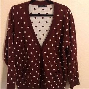 Maroon polka dot cardigan